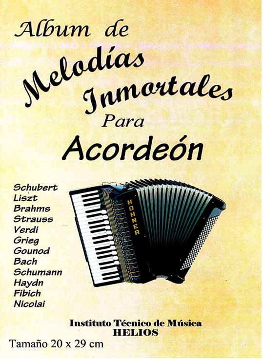 Portada de Álbum de Melodías Inmortales para Acordeón